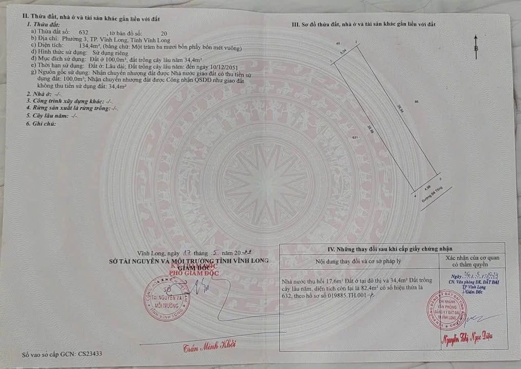 Đất nền Vĩnh Long P.3 82m² 2,39 tỷ - Sổ đỏ chính chủ