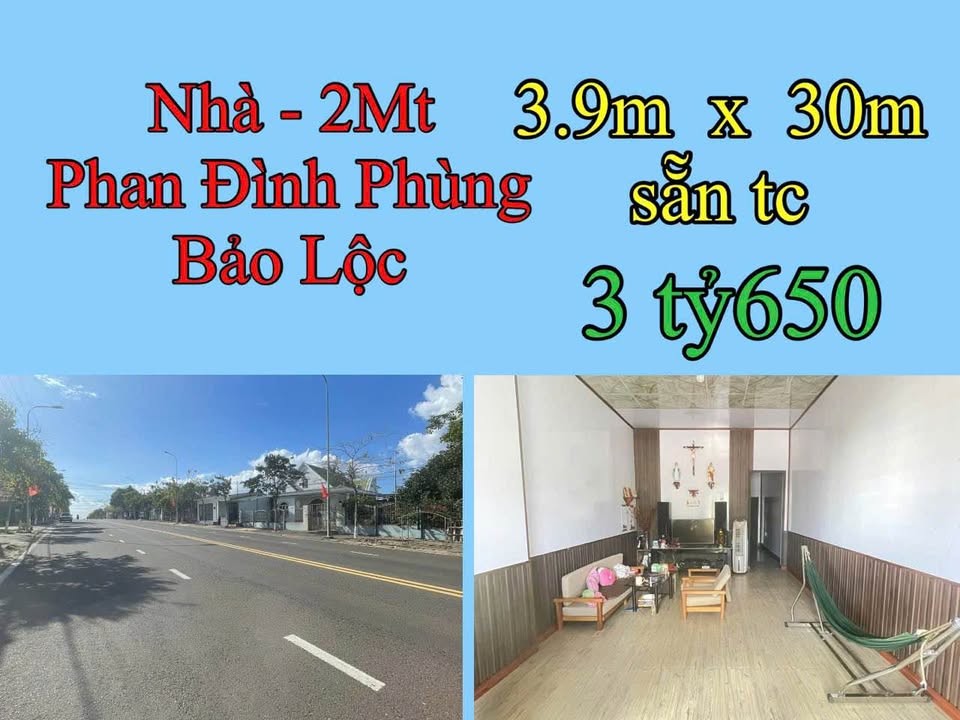 Nhà Phan Đình Phùng, Bảo Lộc 118m² 3,65 tỷ - Chính chủ bán
