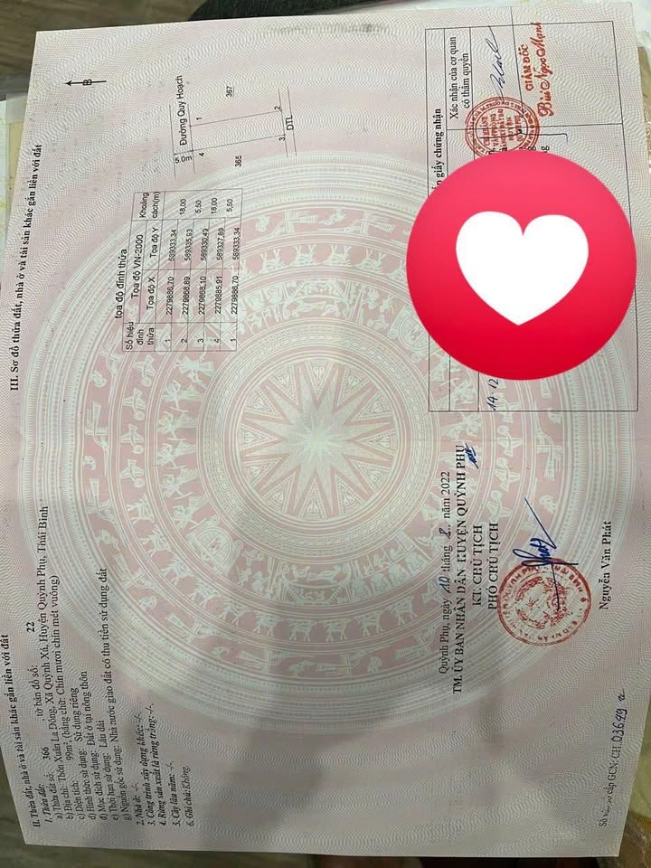 Đất nền Thái Hà Quỳnh Phụ 90m² 1,5 tỷ - Sổ đỏ chính chủ