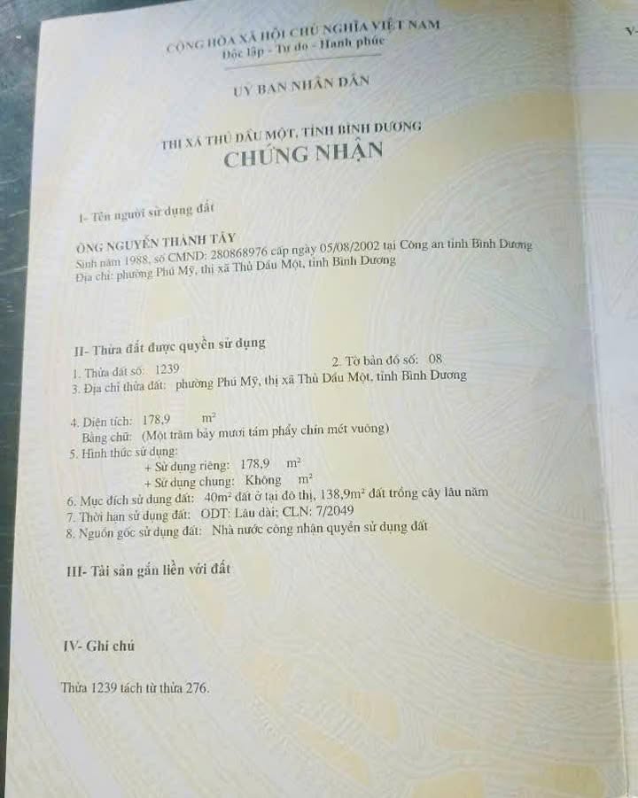 Đất DX014 Phú Mỹ 180m² giá 4 tỷ - Sổ đỏ chính chủ