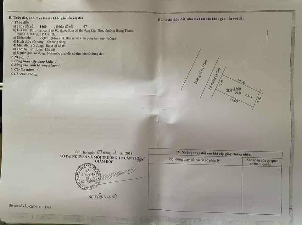Đất nền Nam Long Cần Thơ 79,8m² 3,75 tỷ - Sổ hồng chính chủ