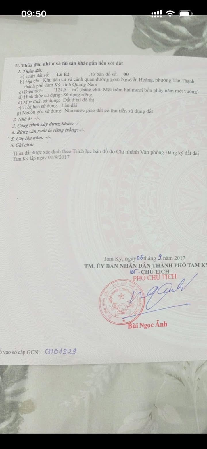 Đất nền Tam Kỳ 124m² 2.3 tỷ - Sổ đỏ chính chủ