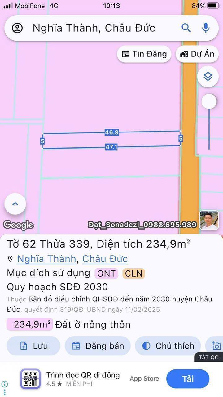 Đất nền Nghĩa Thành 235m² 1 tỷ - Sổ đỏ chính chủ