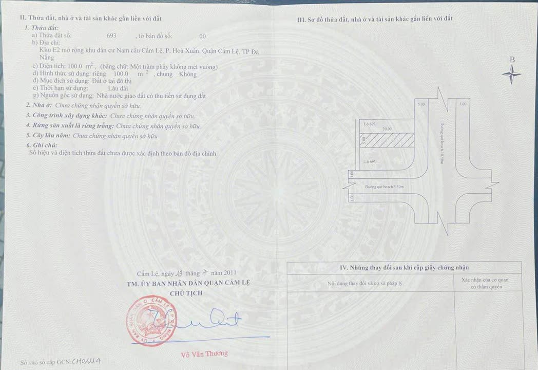 Đất nền Văn Tiến Dũng Hòa Xuân 100m² 6.15 tỷ - Sổ đỏ chính chủ