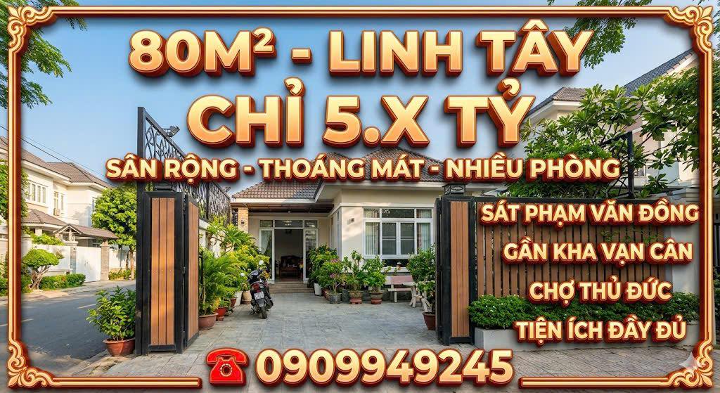 Nhà Linh Tây Hiệp Bình Phước 80m² giá 5.x tỷ - Sẵn sàng vào ở