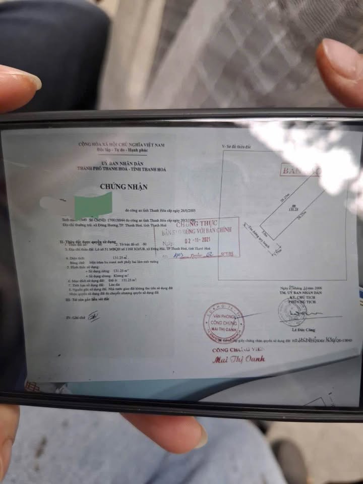 Đất nền Thanh Hóa 131m² 4 tỷ - Sổ đỏ chính chủ