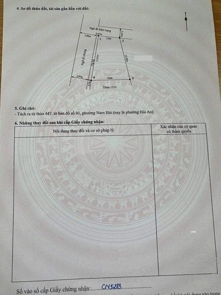 Đất nền Ngõ Hàng Tổng Hải Phòng 73m² 3,1 tỷ sổ đỏ chính chủ