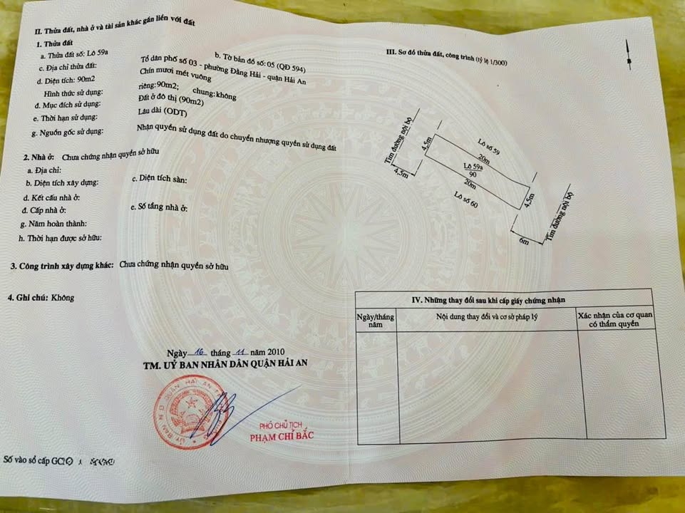 Đất nền Lũng Đông Hải An 90m² 5,94 tỷ - Sổ đỏ chính chủ