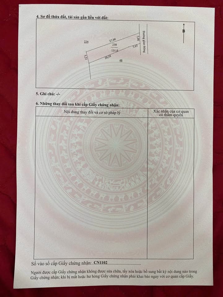 Đất nền Phố Cò Sông Công 131m² 1.3 tỷ - Sổ đỏ chính chủ