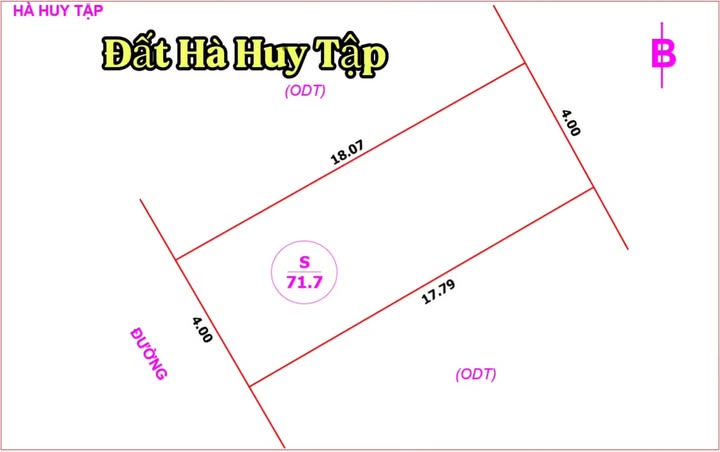 Đất Hà Huy Tập Vinh 72m² 3.6 tỷ - Sổ đỏ chính chủ