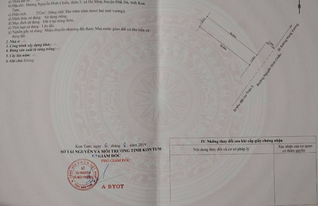 Đất Nguyễn Đình Chiểu Kon Tum 252m² 700 triệu - Sổ đỏ chính chủ