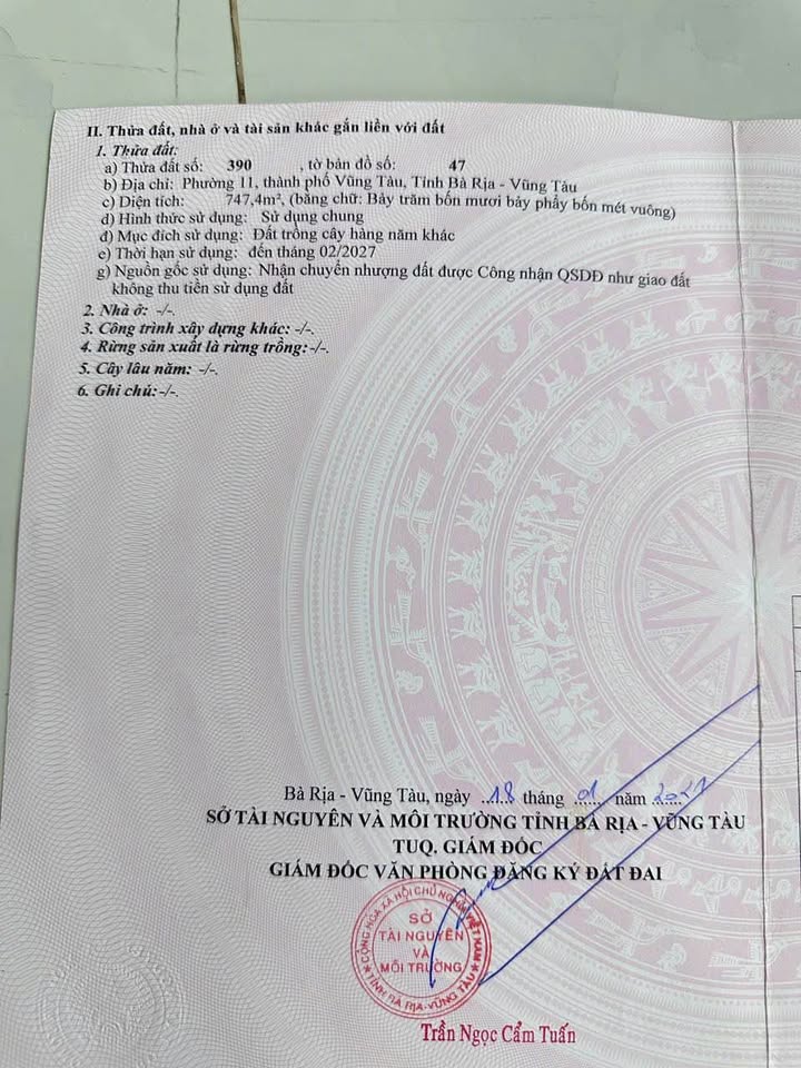 Đất nền Đường Đô Lương P11 Vũng Tàu 132m² giá 1.188 tỷ - Sổ đỏ chính chủ