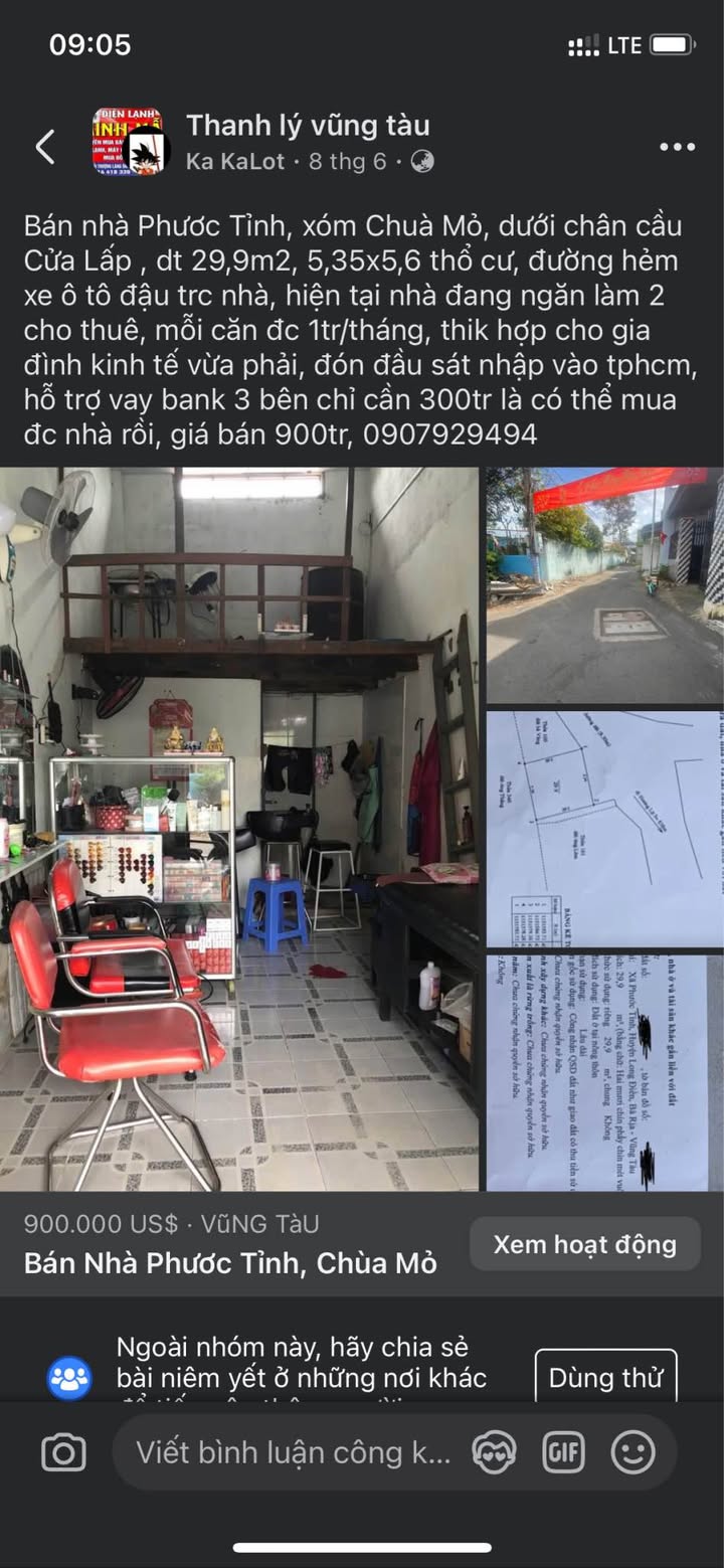 Nhà Chùa Mỏ Phước Tỉnh 30m² 900tr - Ô tô vào tận nhà