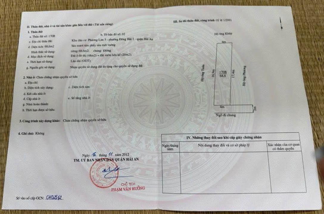 Đất nền Hải An 68.6m² 2.72 tỷ - Sổ đỏ chính chủ xây nhanh
