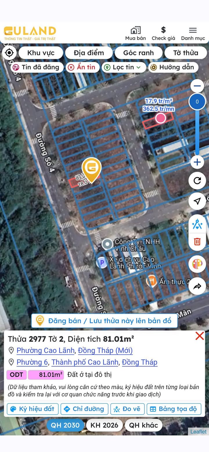 Đất nền Cao Lãnh P.Hòa Thuận 81m² 1.4 tỷ - Sổ đỏ chính chủ