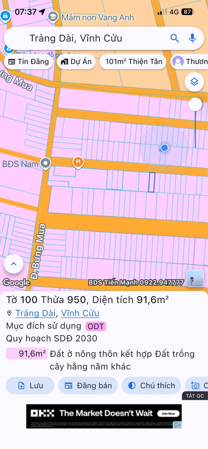 Land Trảng Dài 95m² 2.29 tỷ - Sổ đỏ chính chủ, xây dựng tự do