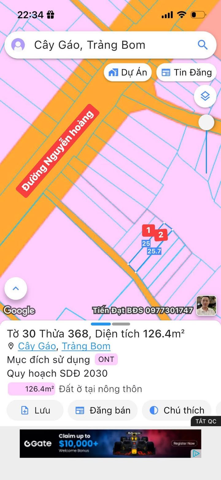 Đất nền Long Thành Nguyễn Hoàng 250m² 2.4 tỷ - Sổ đỏ chính chủ