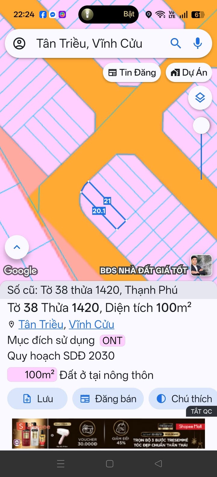 Đất nền Lavender Tân Phong 100m² 1.98 tỷ - Sổ đỏ chính chủ