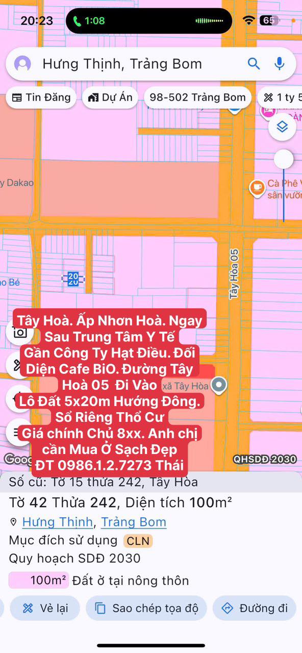 Đất nền Tây Hòa 100m² 8xx triệu - Sổ đỏ chính chủ