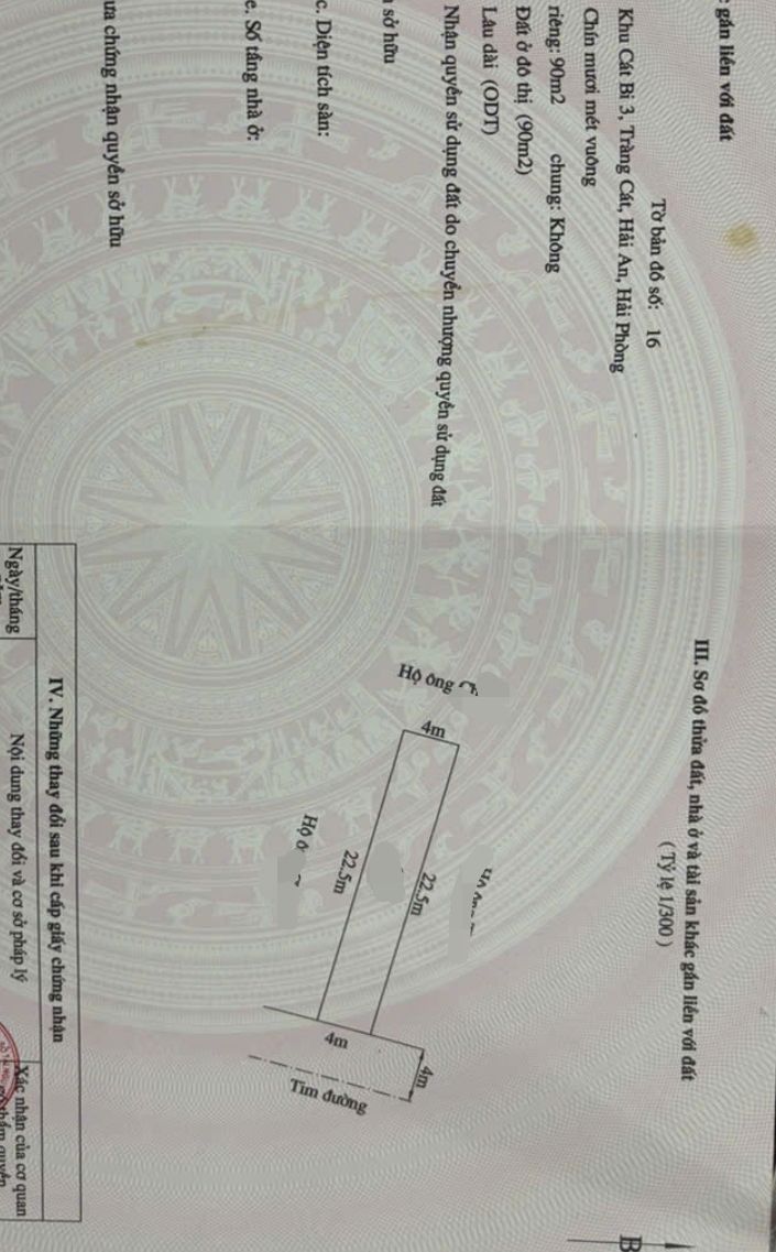 Đất nền Nhà Mạc, Hải An 90m² 36tr/m² - Sổ đỏ chính chủ