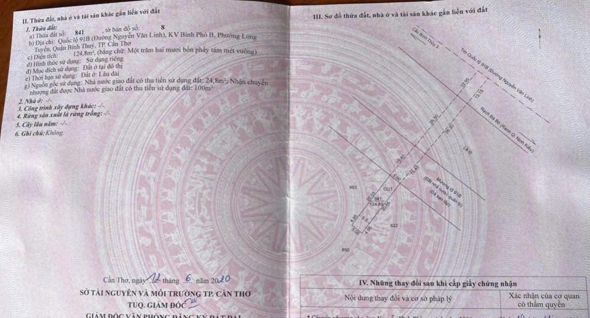 Đất Bà Bộ Thốt Nốt 125m² 4.5 tỷ - Sổ hồng sẵn