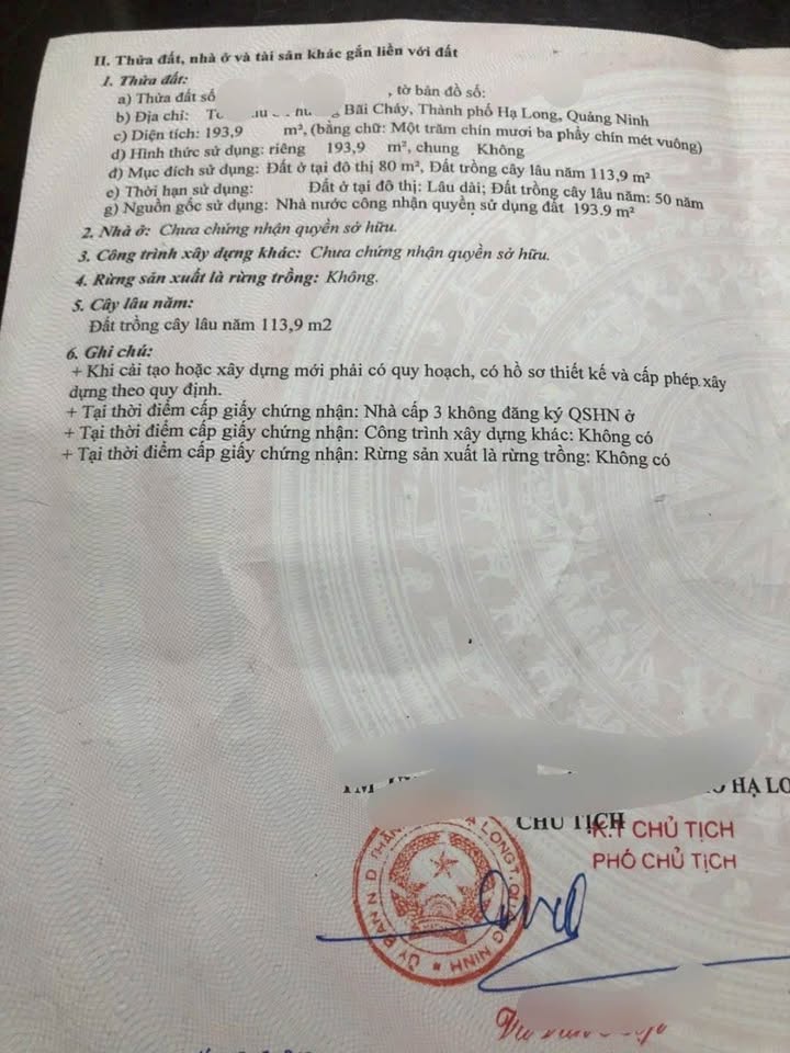 Đất nền Bãi Cháy 194m² 16,5 tỷ - Sổ đỏ chính chủ