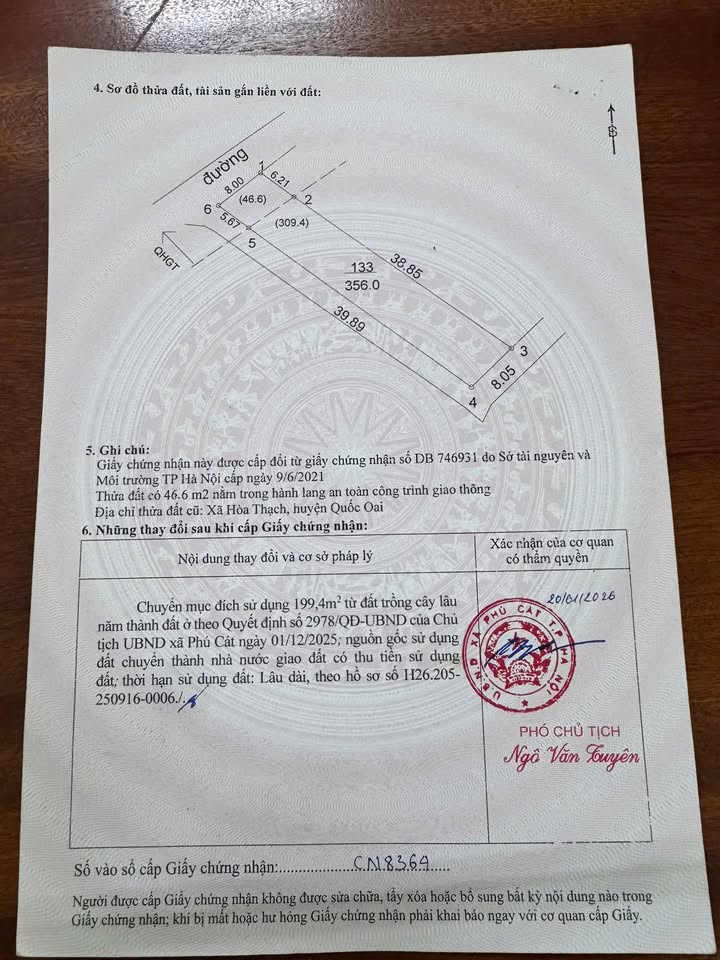 Đất nền Phú Cát Quốc Oai 356m² - Sổ đỏ chính chủ