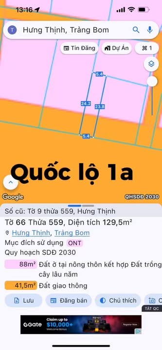 Nhà phố QL1A Hưng Thịnh 130m² 2.9 tỷ - Mặt tiền kinh doanh