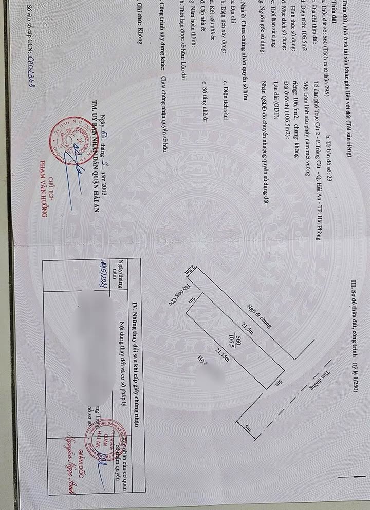 Đất nền Tràng Cát 107m² 4,28 tỷ - Sổ đỏ chính chủ
