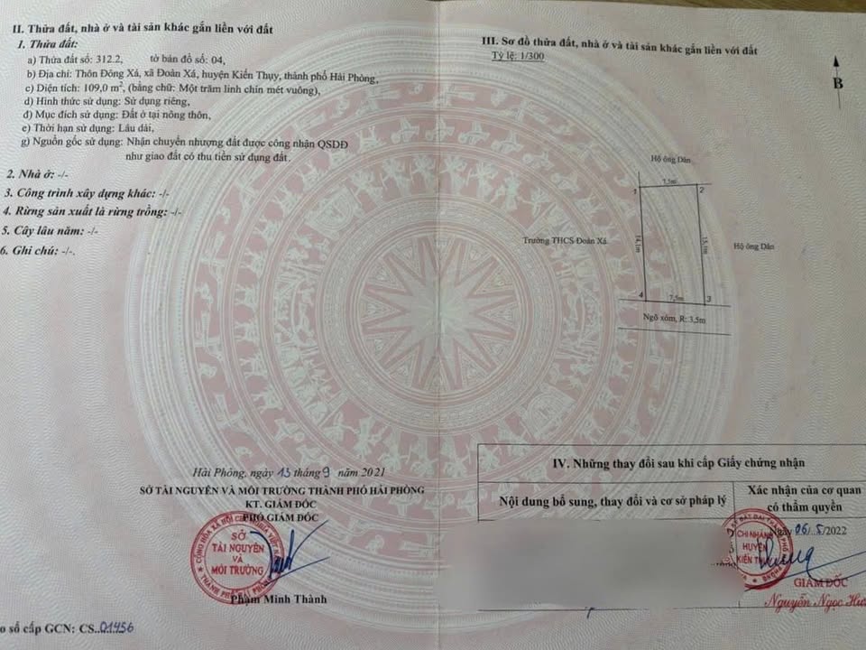 Đất nền Đông Xá Kiến Thụy 109m² 1,2x tỷ - Sổ đỏ chính chủ