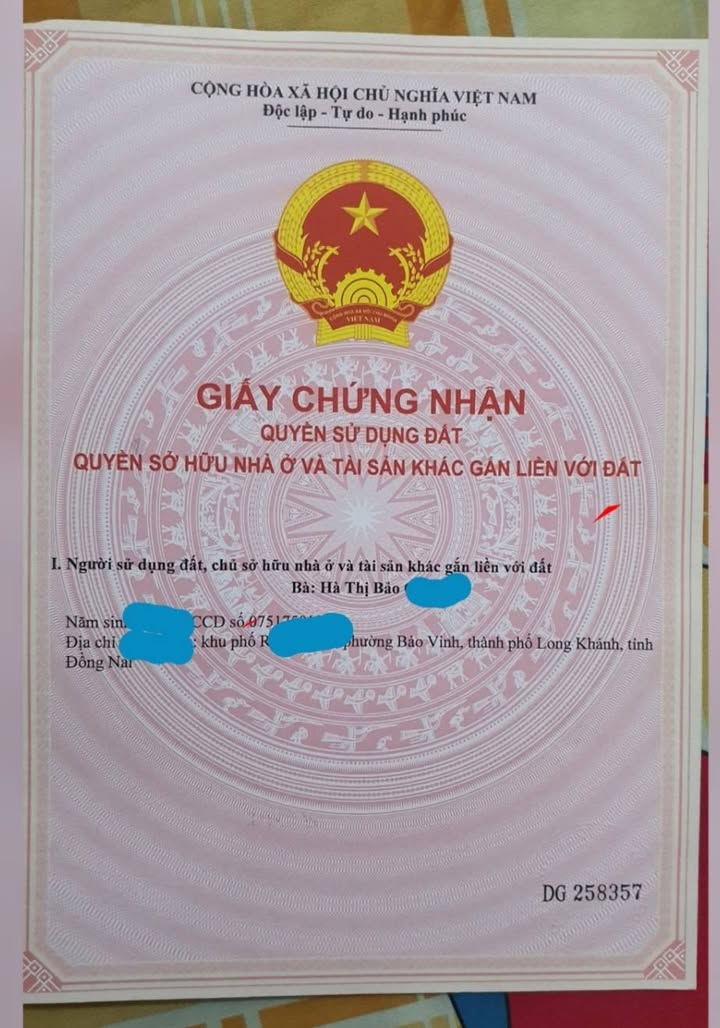 Land Bao Vinh Long Khanh 165m2 1.85 ty So do chinh chu