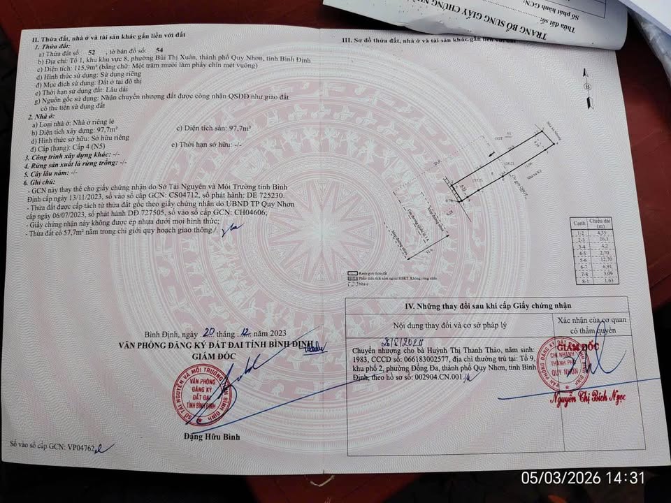 Nhà riêng Quốc lộ 1A Quy Nhơn 116m² 1.3 tỷ - Chính chủ bán