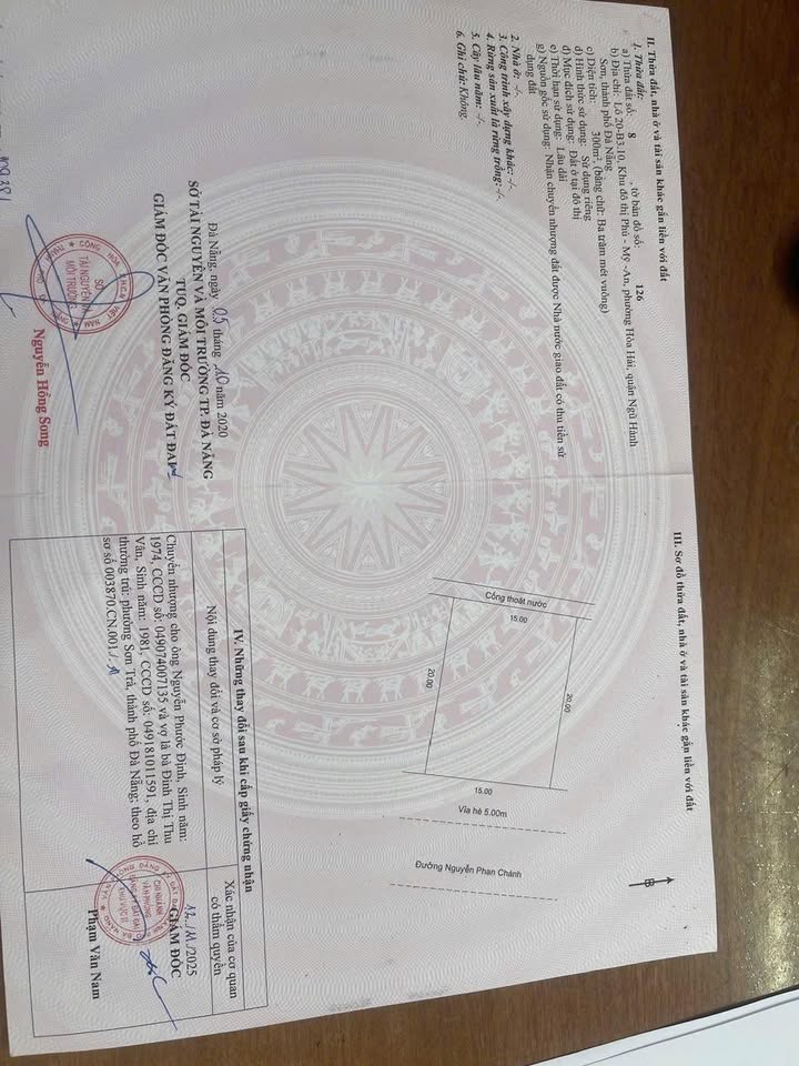 Đất Nguyễn Phan Chánh Ngũ Hành Sơn 300m² 15 tỷ - Sổ đỏ chính chủ