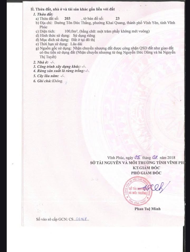 Nhà riêng Vĩnh Yên Tôn Đức Thắng 100m² 8 tỷ - Chính chủ bán