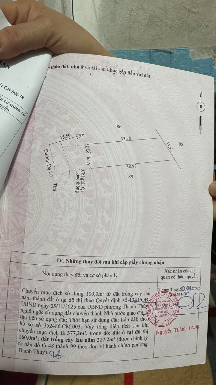 Đất nền Dạ Lê Hương Thủy 170m² - Sổ đỏ chính chủ