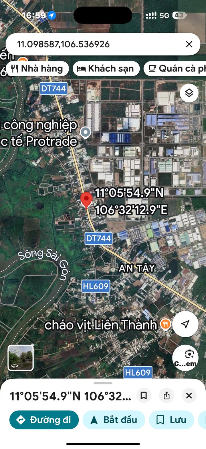 Đất DT744 An Tây 1.134m² giá 15 tỷ - Sổ đỏ chính chủ