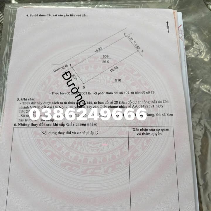 Đất nền Sơn Tây Ngõ 87 86m² 2.4 tỷ - Sổ đỏ chính chủ