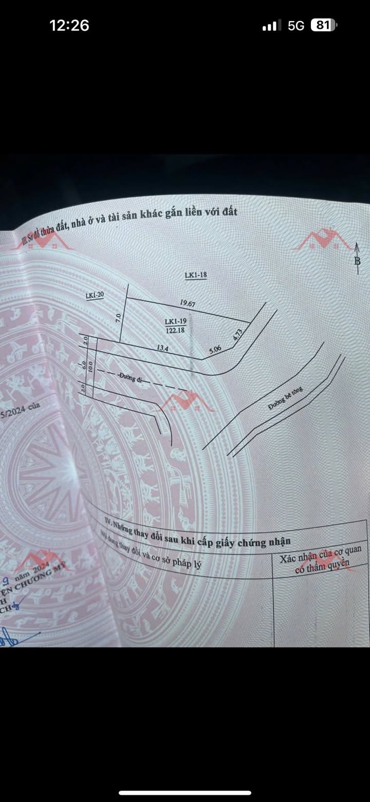 Đất Hữu Văn Chương Mỹ 122m² - Sổ đỏ chính chủ