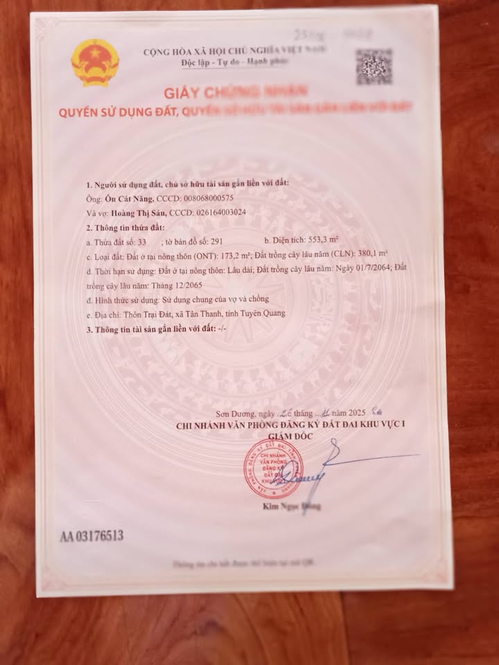 Đất nền QL2C Tân Thanh 600m² thỏa thuận - Sổ đỏ chính chủ