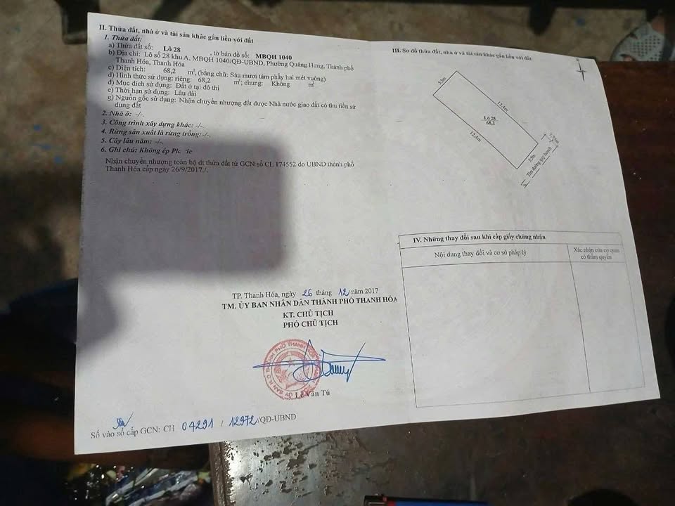 Bán Đất Nền Quảng Hưng, Thanh Hóa 68.2m² - Sổ Đỏ Sẵn Sàng