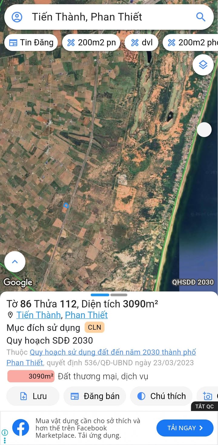 Đất TMDV Mặt Tiền Nhựa Tiến Thành Phan Thiết 10800m² - Sổ Riêng