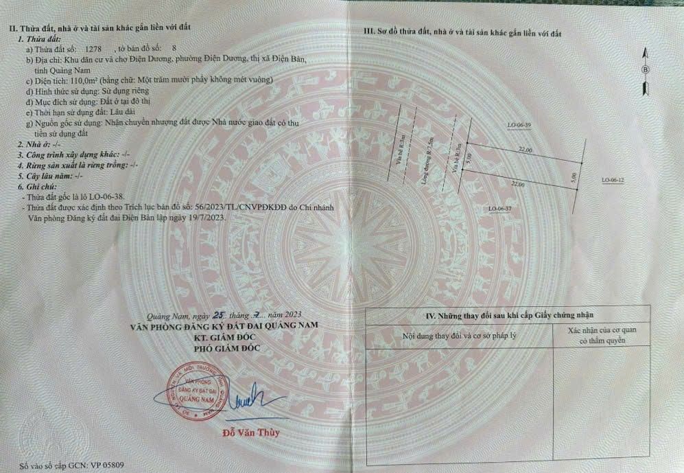 Đất nền Chợ Mới Điện Dương 110m² 2,35 tỷ - Sổ đỏ chính chủ