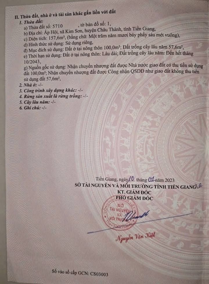 Bán Đất Nền 160m² Tại Châu Thành, Tiền Giang - Sổ Sẵn, Giá 330 Triệu