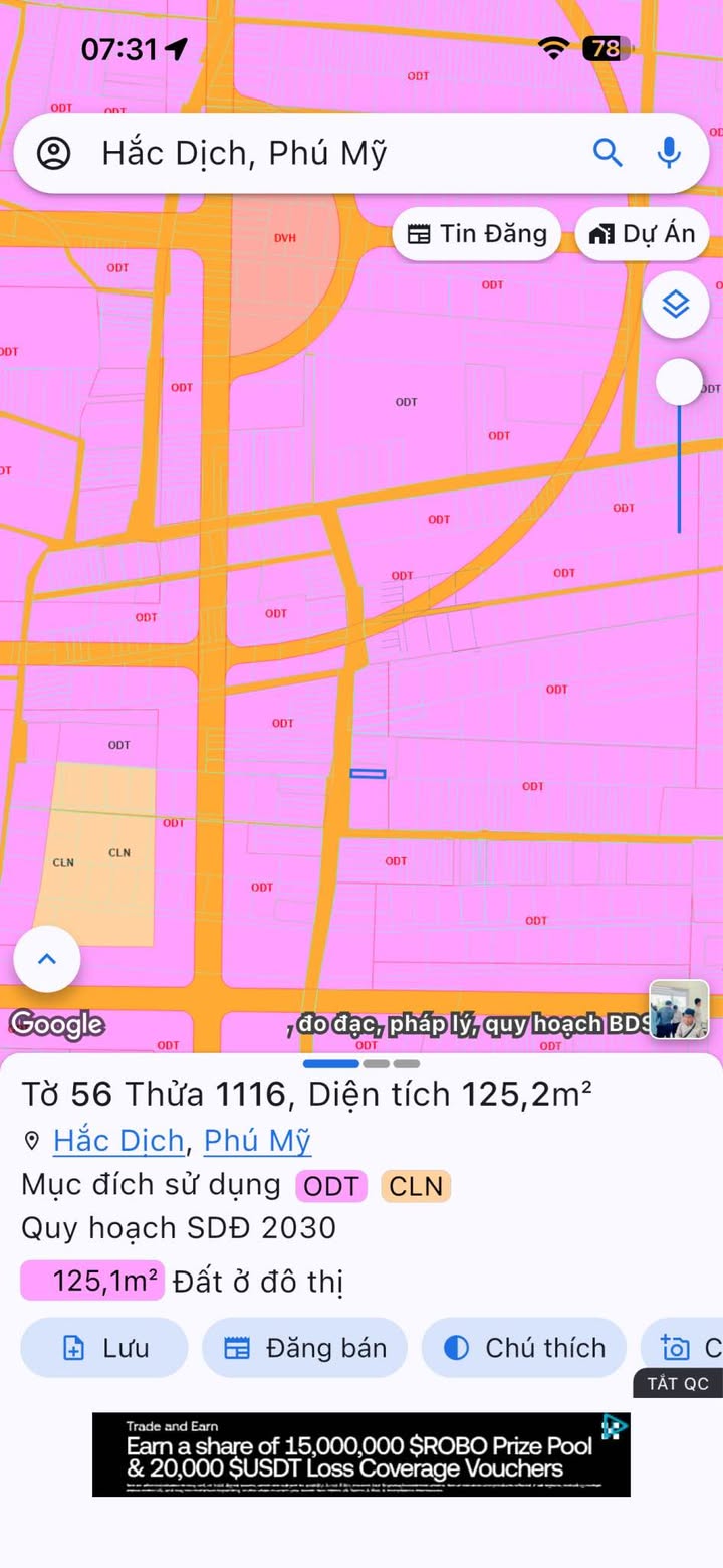 Đất nền Hắc Dịch Phú Mỹ 125m² 1.1 tỷ - Sổ đỏ chính chủ