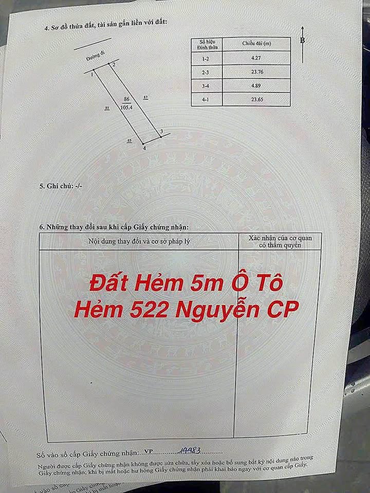 Đất Nền Hẻm 522 Nguyễn Công Phương, Quảng Ngãi 105m² - Giá Tốt