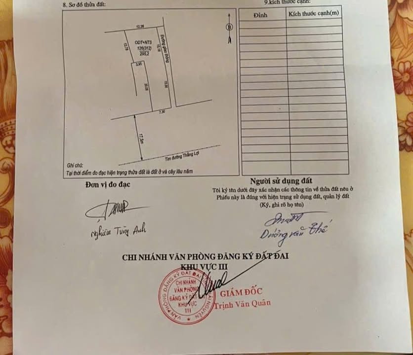 Đất thổ cư Thắng Lợi 150m² 6,75 tỷ - Sổ đỏ chính chủ