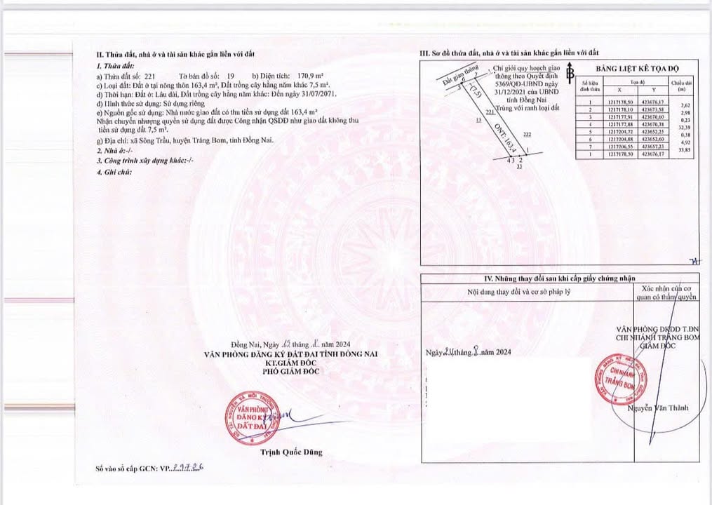 Đất nền Trảng Bom 165m² 1,2 tỷ - Đất thổ cư 100%