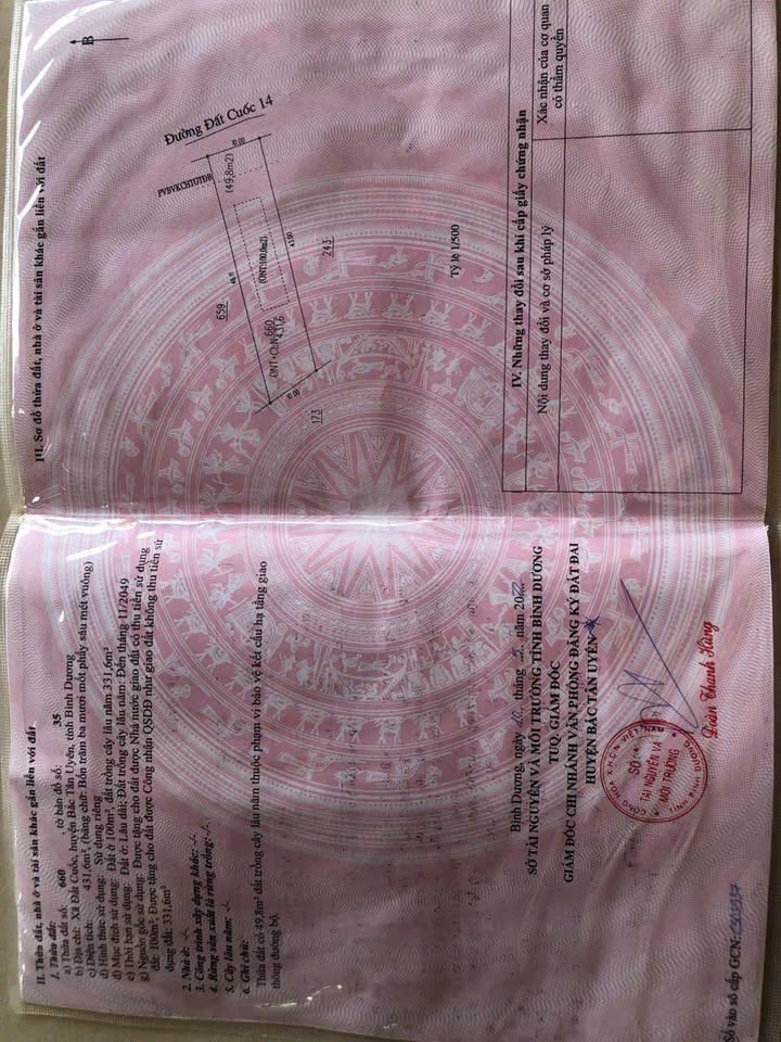 Bán Đất Mặt Tiền Đường Nhựa Đất Cuốc TDM 430m² - Giá 1.7 Tỷ