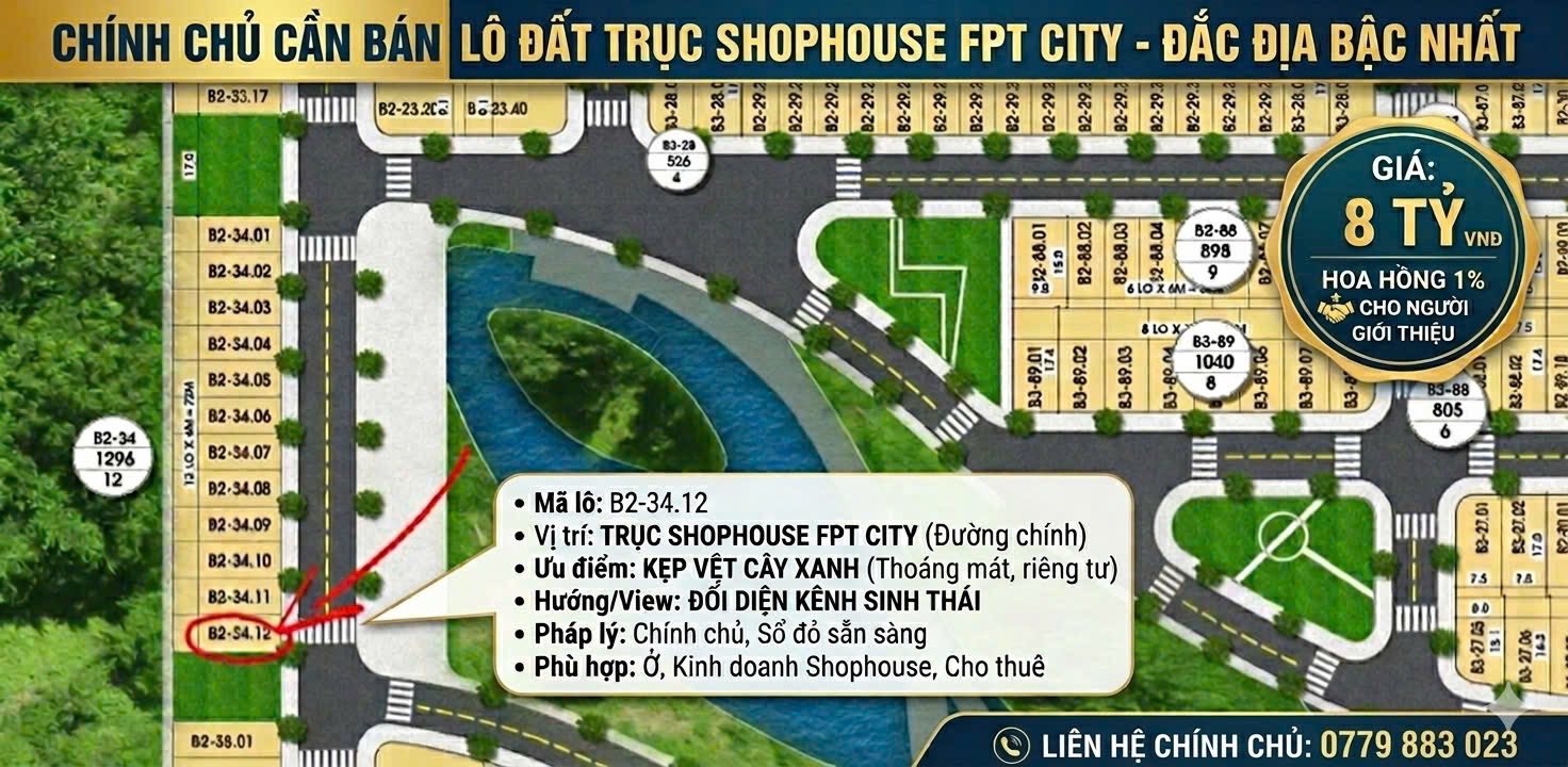 Shophouse FPT Đà Nẵng 108m² - Kinh doanh Đắc Lộc, View Kênh