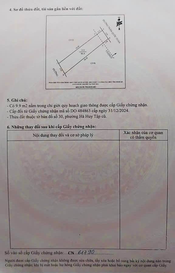 Đất nền Trần Quốc Toản, Vinh 86m² 5.09 tỷ - Sổ đỏ chính chủ